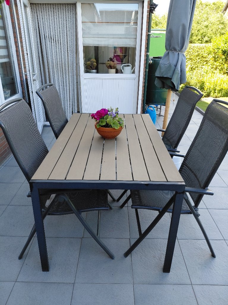 Tuinset grijs, Tuin en Terras, Tuinsets en Loungesets, Ophalen, 4 zitplaatsen, Gebruikt, Aluminium