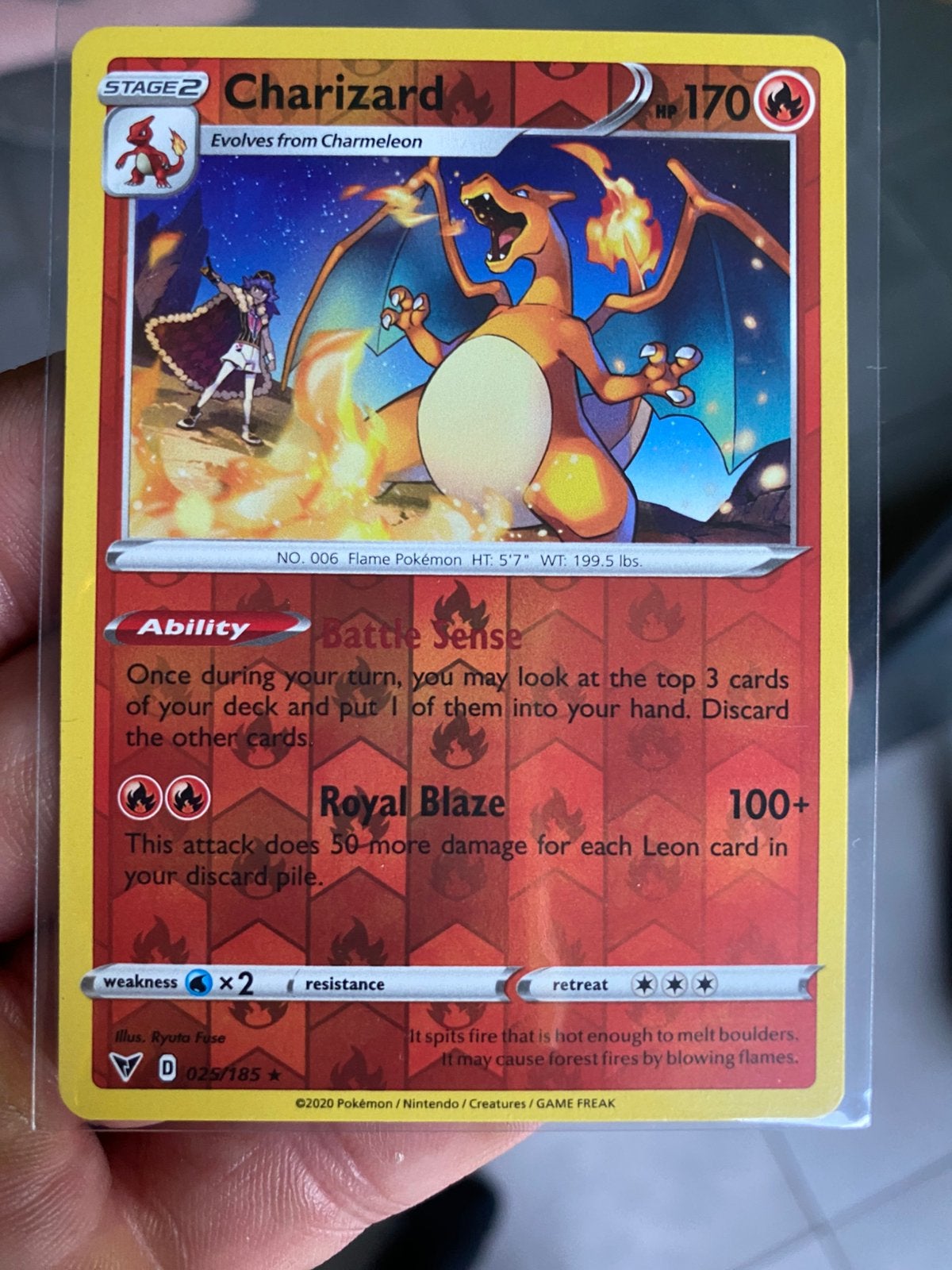 Charizard reverse holo kaart, Verzenden, Zo goed als nieuw