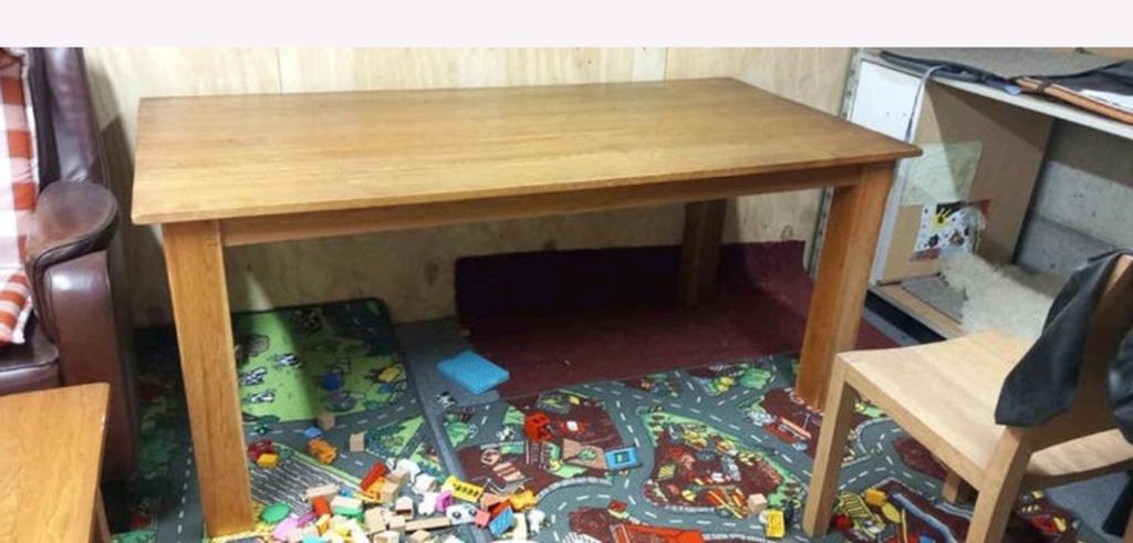 Keukentafel/eettafel, Ophalen, Eikenhout, 50 tot 100 cm, Zo goed als nieuw