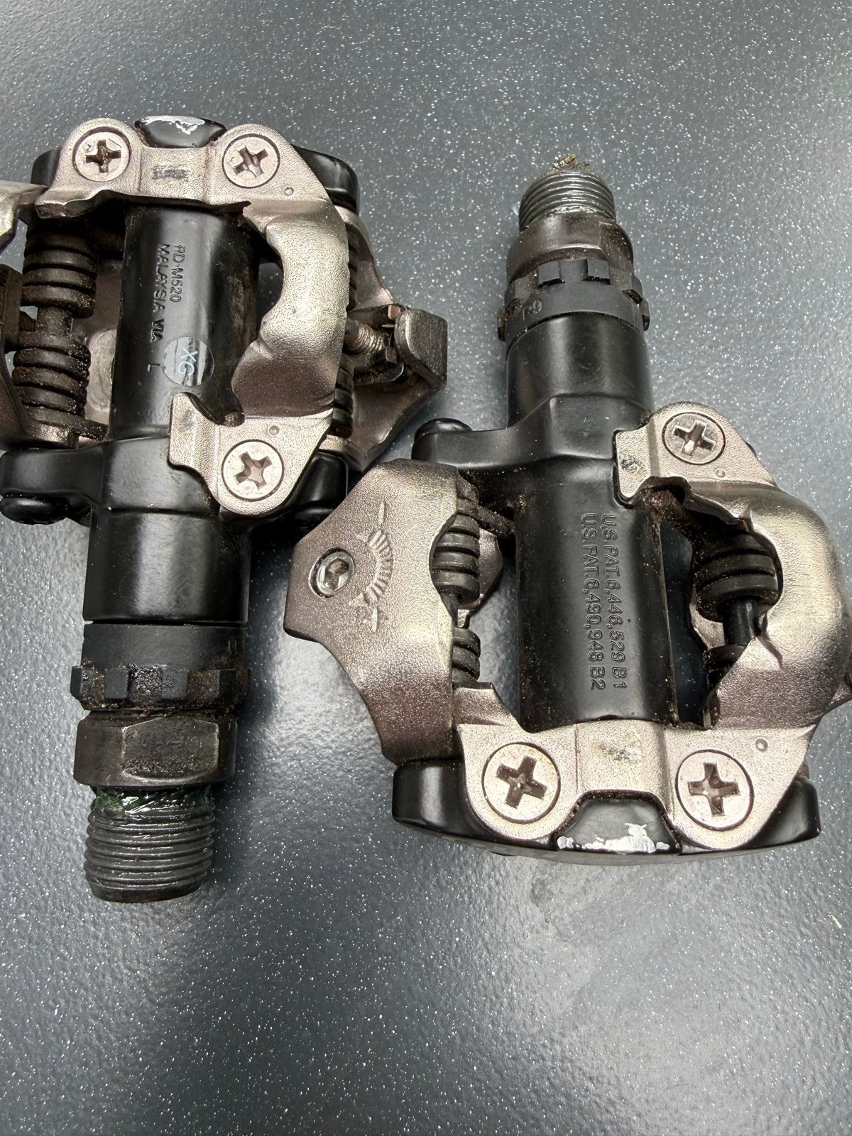 Shimano PD-M520 SPD Pedalen - Gebruikt, Fietsen en Brommers, Crankstel of Pedalen, Gebruikt, Staal, Ophalen of Verzenden
