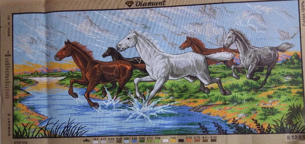 Cado sale voorbedrukt groot borduurstramien, PAARDEN 1255, Hobby en Vrije tijd, Borduren en Borduurmachines, Nieuw, Onderdeel of Toebehoren