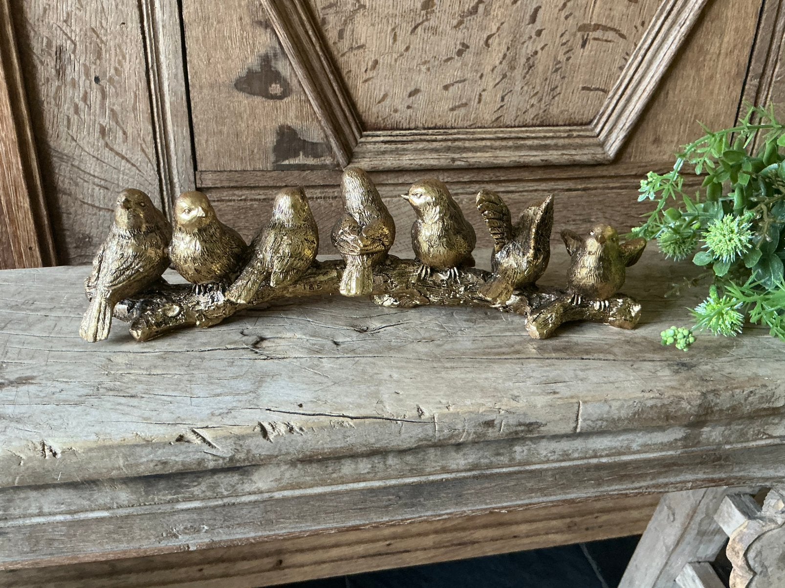 NIEUW 9 goudkleurige vogels op tak, Ophalen of Verzenden, Nieuw