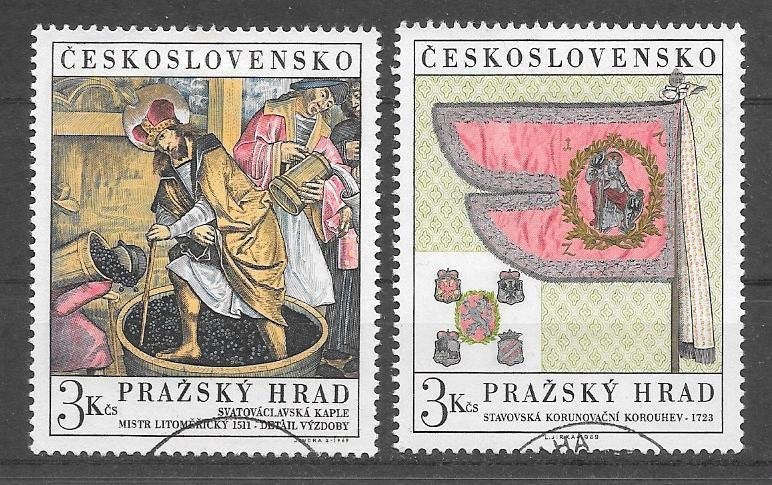 Tsjechoslowakije 1969  Burcht van Praag, Verzenden, Overige landen, Gestempeld
