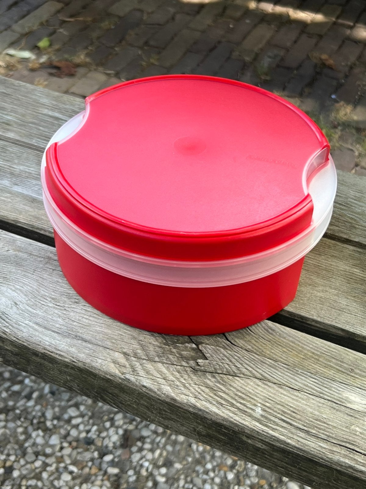 Tupperware koektrommel met venster rood Dolce Vita, Ophalen of Verzenden, Zo goed als nieuw, Rood, Overige typen
