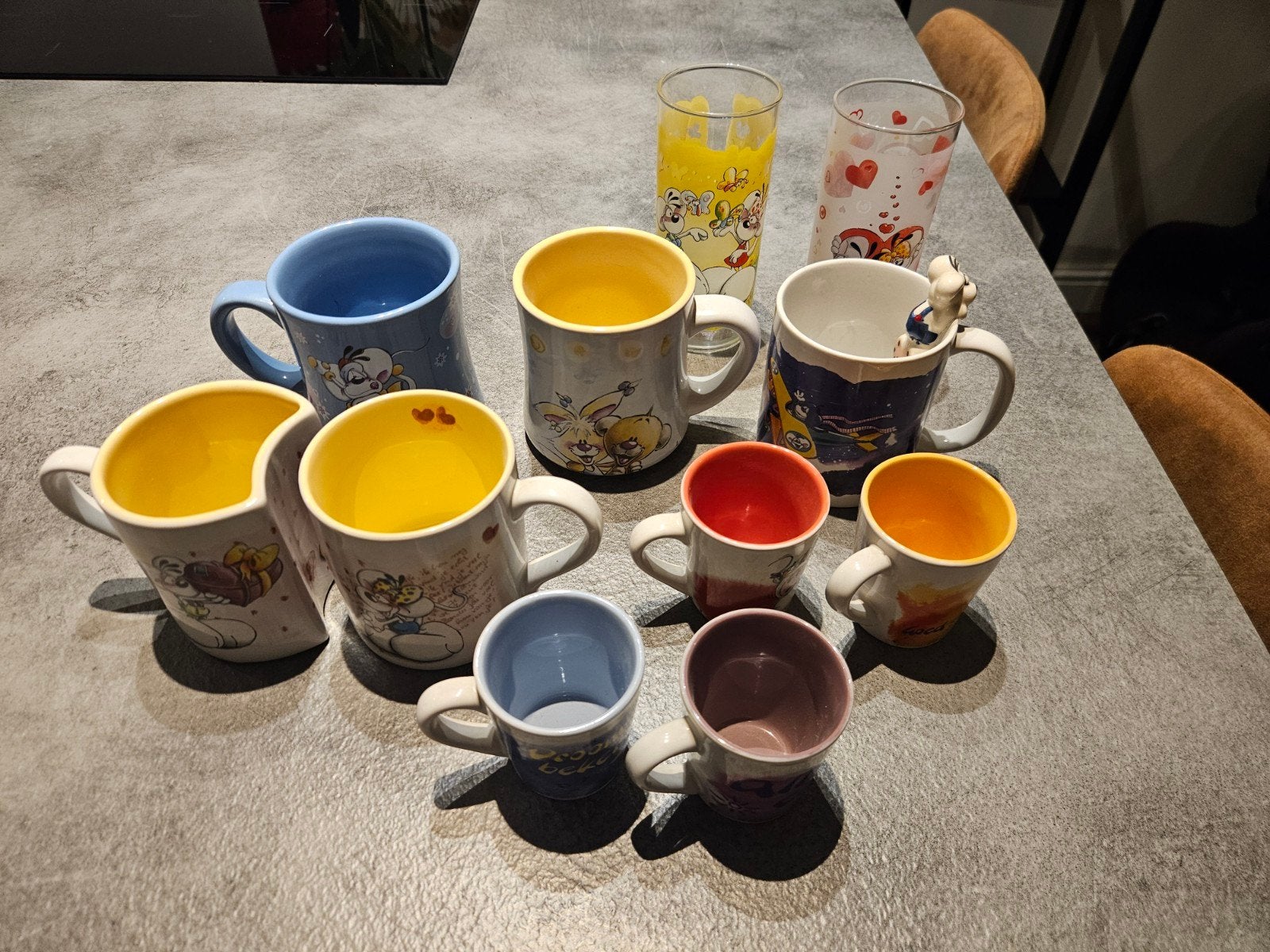 Verzameling Diddl mokken en glazen (11 stuks), Verzamelen, Ophalen, Diddl, Zo goed als nieuw