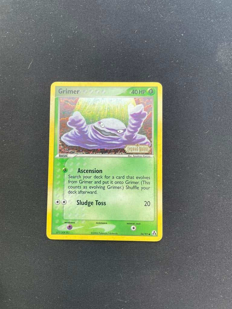 Grimer 54/92 EX Legend Maker Stamped Pokémon kaart, Ophalen of Verzenden, Zo goed als nieuw