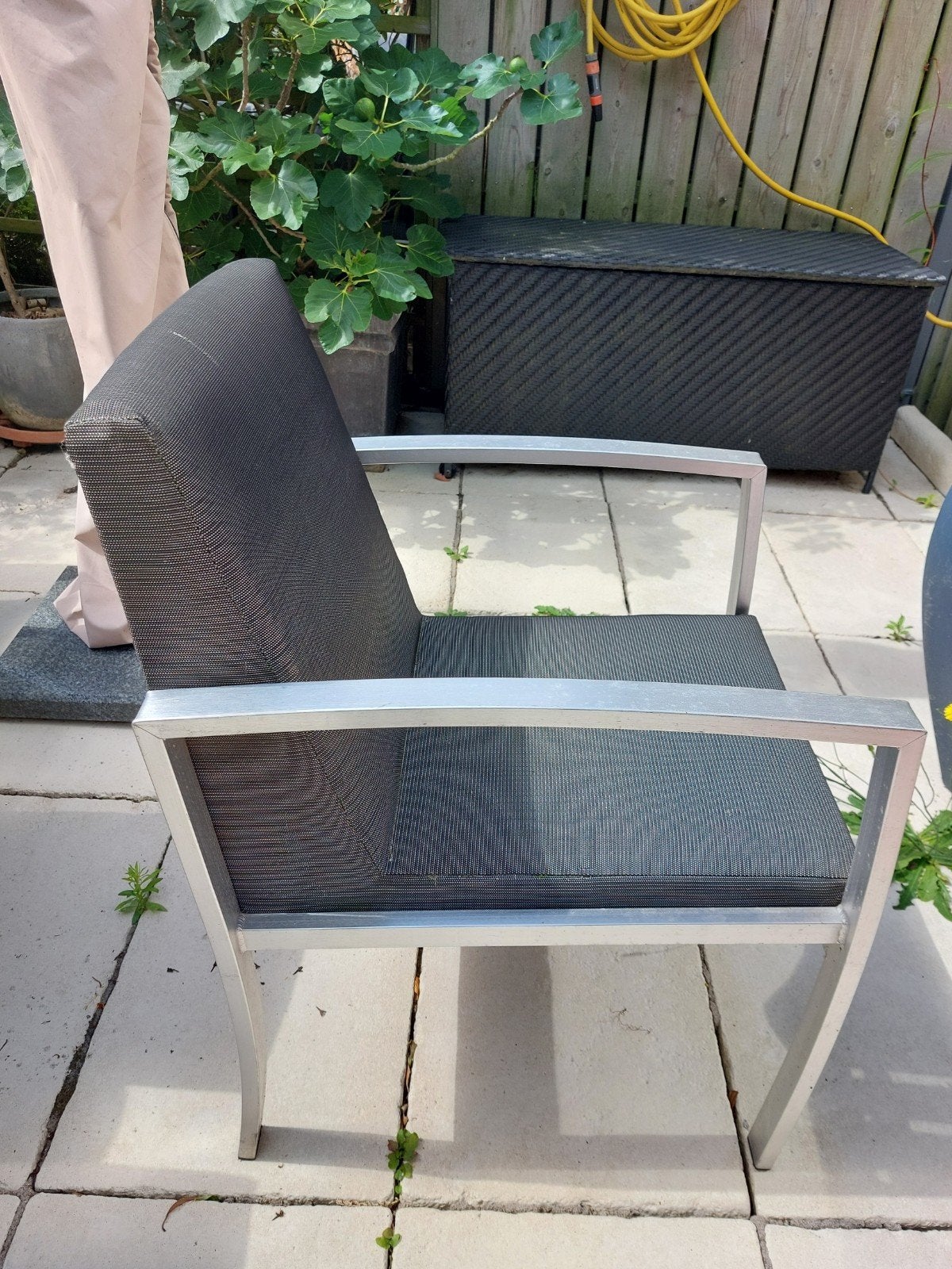 6 weerbestendige terrasstoelen. Aluminium, Ophalen, Gebruikt, Aluminium