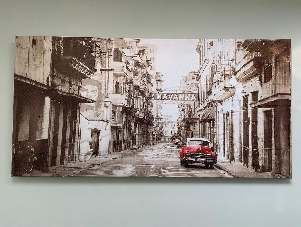vintage schilderij Havana Cuba Che Guevara, Ophalen of Verzenden