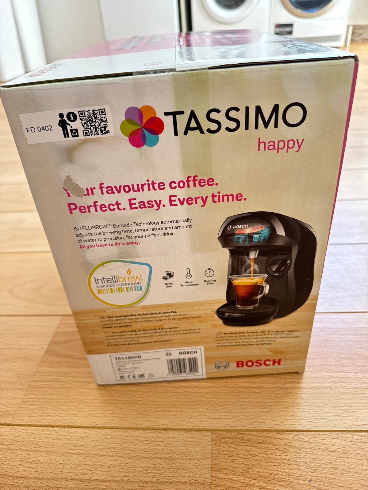Nieuwe Bosch Tassimo Happy Koffiezetapparaat Zwart, Witgoed en Apparatuur, Koffiezetapparaten, Ophalen of Verzenden, 1 kopje, Koffiepads en cups