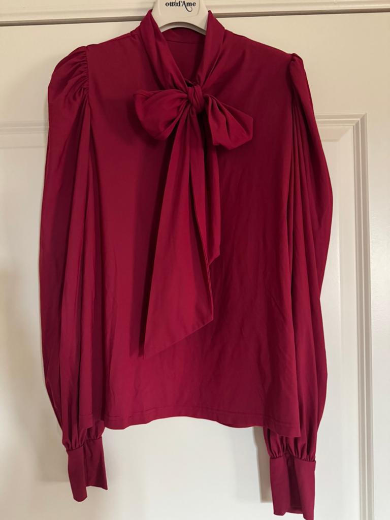 Studio Anneloes blouse bordeaurood travelstof maat S, Kleding | Dames, Blouses en Tunieken, Ophalen of Verzenden, Zo goed als nieuw
