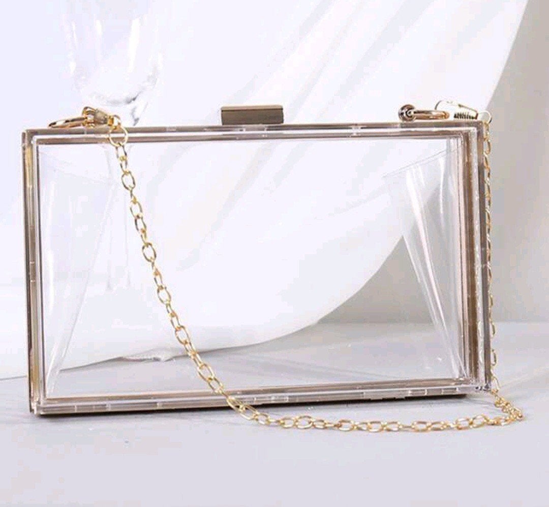 Nieuwe Transparante Clutch met Gouden Ketting, Ophalen, Nieuw, Overige kleuren, Avondtasje