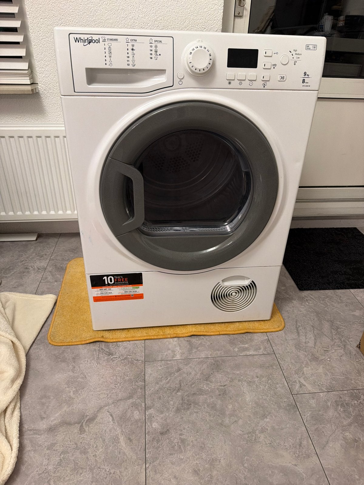 Whirlpool wasdroger 9 kg - in goede staat, Witgoed en Apparatuur, 8 tot 10 kg, Ophalen of Verzenden, Zo goed als nieuw, Voorlader