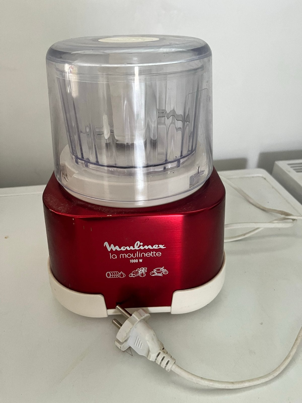 Moulinex La Moulinette 1000W hakmolen, Minder dan 1 liter, Ophalen, Zo goed als nieuw, 1 snelheid
