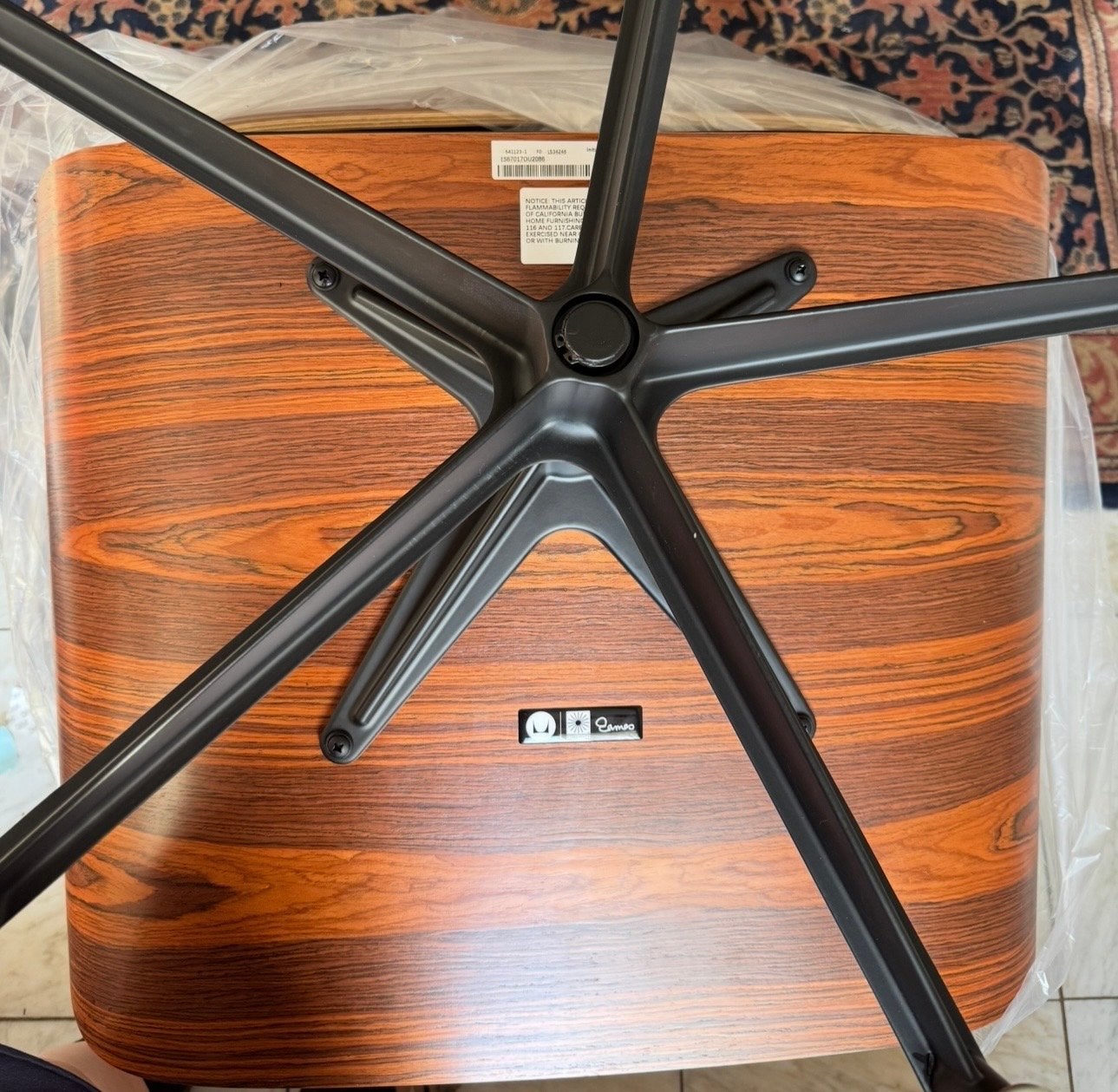 Herman Miller Eames Lounge Chair Palissander Zwart Leer, Ophalen, Zwart, Nieuw, Tijdloos