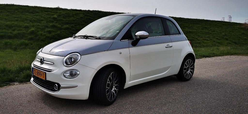 Fiat 500 TwinAir Turbo 80pk 2018 Collezione Bicolore 58000km, Auto's, Stof, Origineel Nederlands, Handgeschakeld, Particulier
