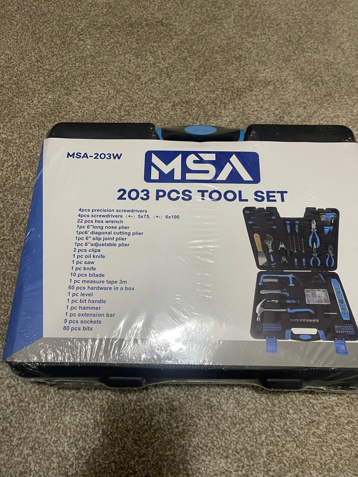 MSA 203-delige gereedschapsset - Nieuw in verpakking, Ophalen of Verzenden, Nieuw, Gereedschapsset, Overige merken
