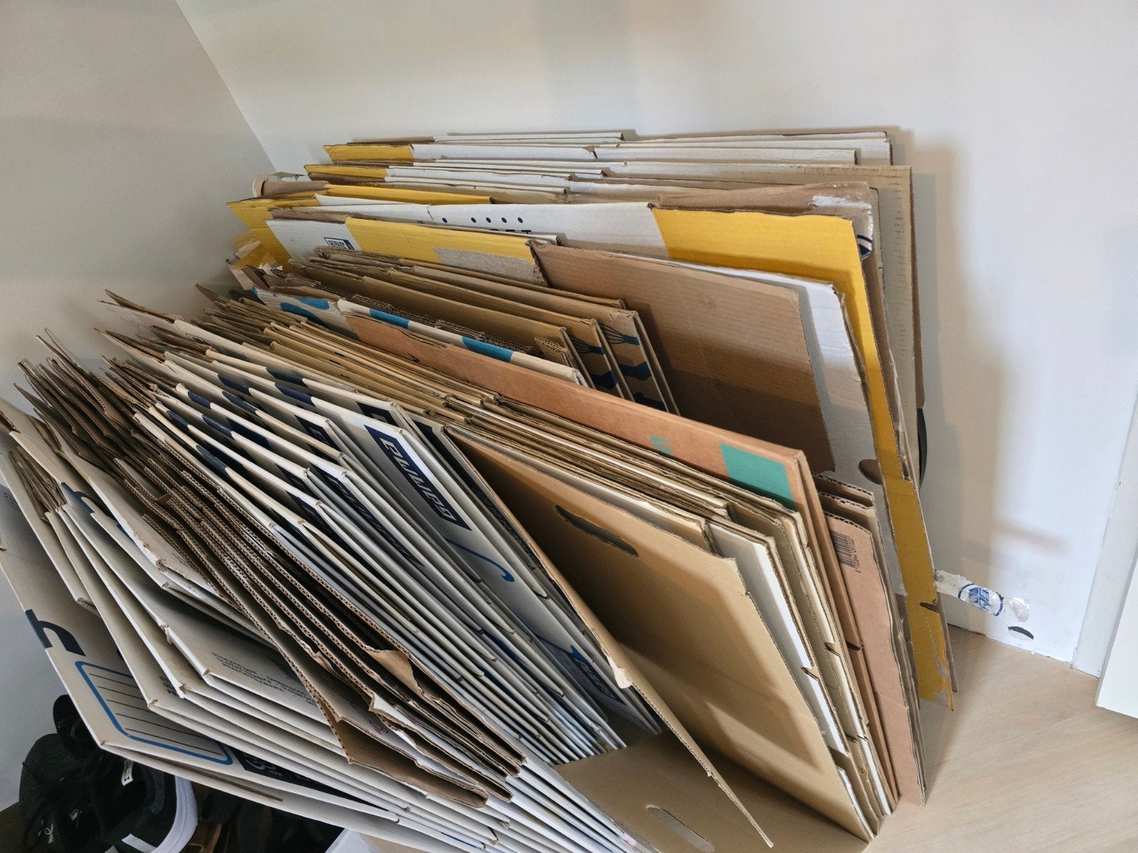 Grote partij gebruikte verhuisdozen (50x), Ophalen, 40 tot 60 cm, 50 tot 75 cm, 35 tot 50 cm