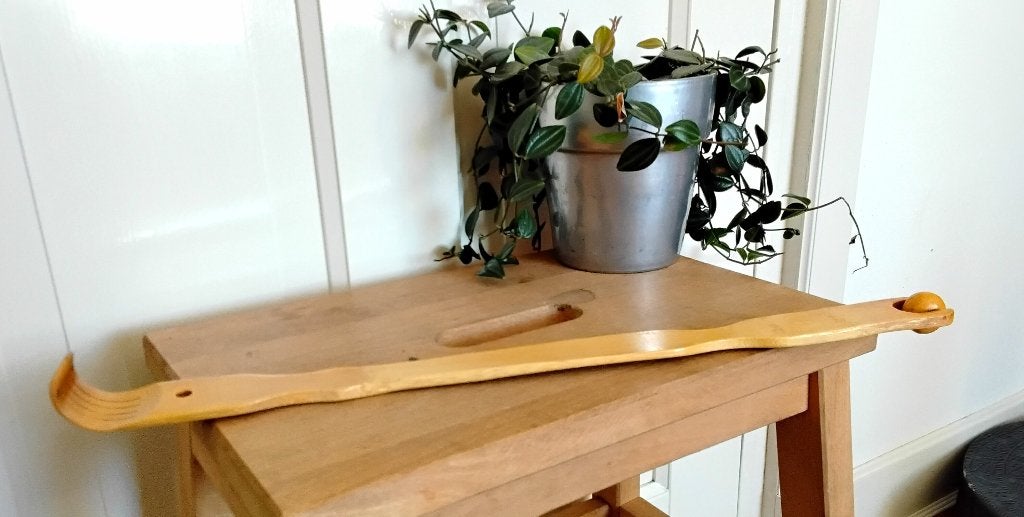 Bamboe massage rugkrabber - ruggenkrabber - massage roller, Ophalen of Verzenden, Zo goed als nieuw, Apparaat