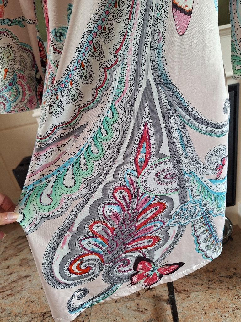 K-Design zalm roze mandala jurk L, Kleding | Dames, Jurken, K-design, Maat 42/44 (L), Ophalen of Verzenden, Zo goed als nieuw
