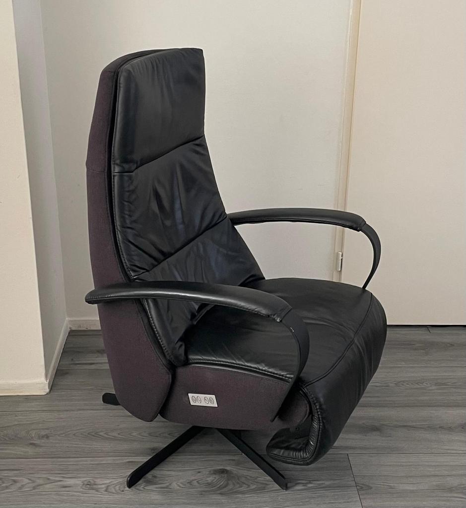 PROMINENT HUMBERTO ELEKTRISCHE RELAX STOEL LEDER FAUTEUIL, 75 tot 100 cm, Ophalen of Verzenden, Zo goed als nieuw, Stof