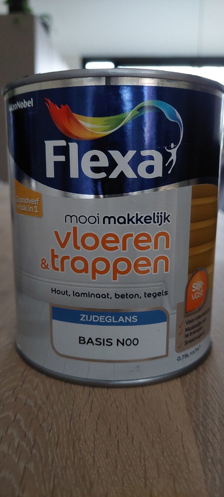 Flexa vloeren&trappen zijdeglans ral 7021, Ophalen of Verzenden, Nieuw, Zwart, Lak