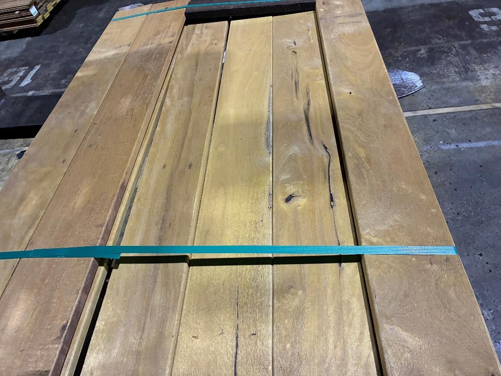 Vlonderplanken-planken-Hardhout-Louro Itauba-21x138mm, Ophalen, Nieuw, Hout