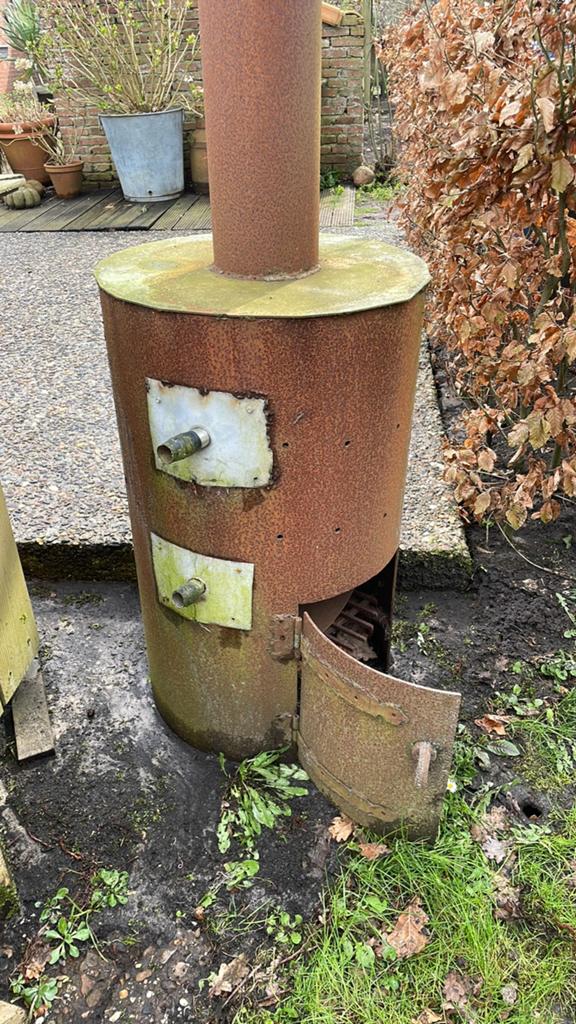 Houtkachel kachet hout voor hottub met  aansluit slangen, Ophalen of Verzenden, Gebruikt