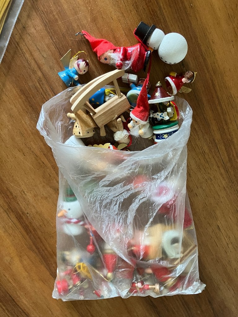 kleine houten kerst ornamentjes, Diversen, Kerst, Ophalen of Verzenden, Gebruikt