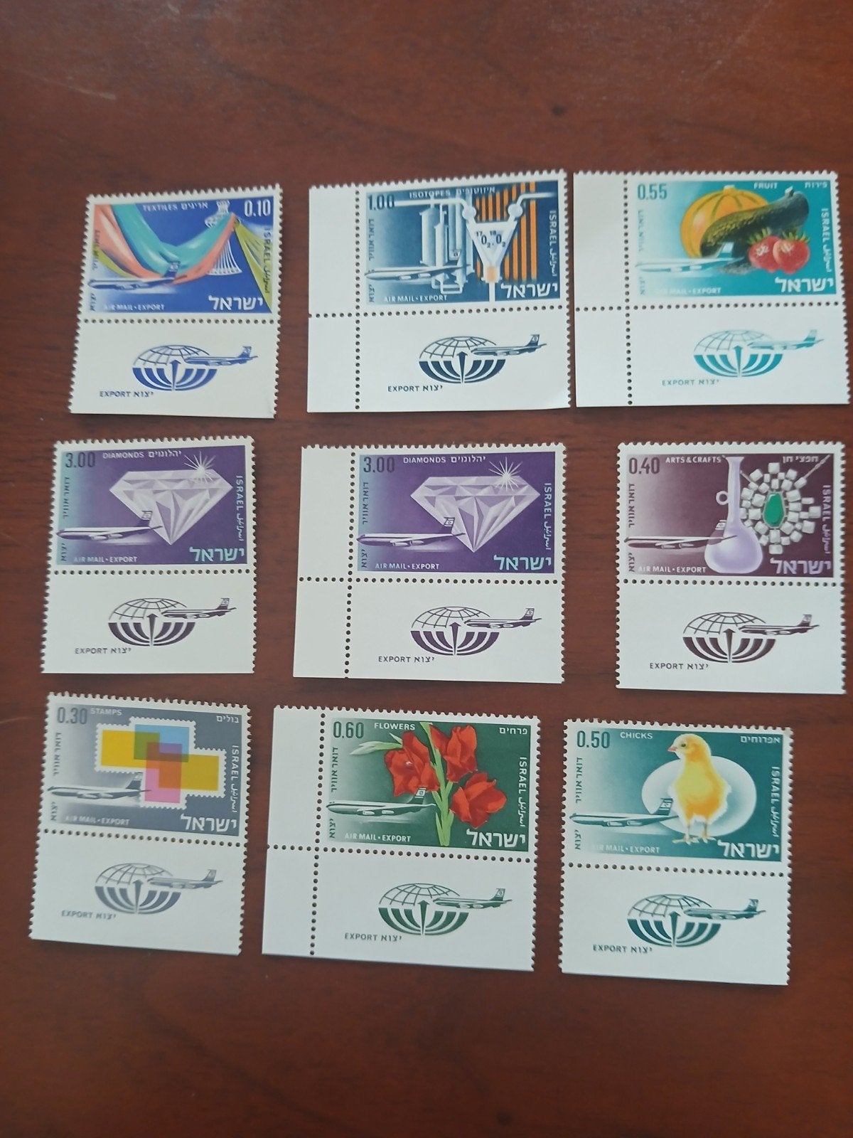 Israël luchtpostzegels 1968 - Export serie, Postzegels en Munten, Ophalen of Verzenden, Postfris