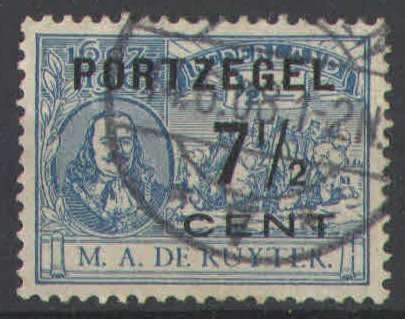Nederland Port 37 gestempeld Michiel de Ruyter 1907, Ophalen of Verzenden, T/m 1940, Gestempeld