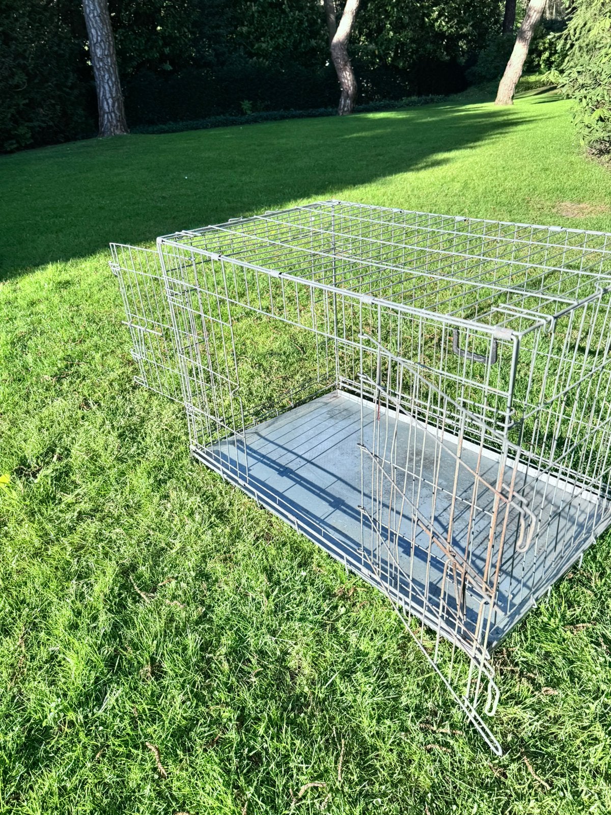 Hondenbench 90x60x60 zilver - gebruikt, Ophalen, Gebruikt