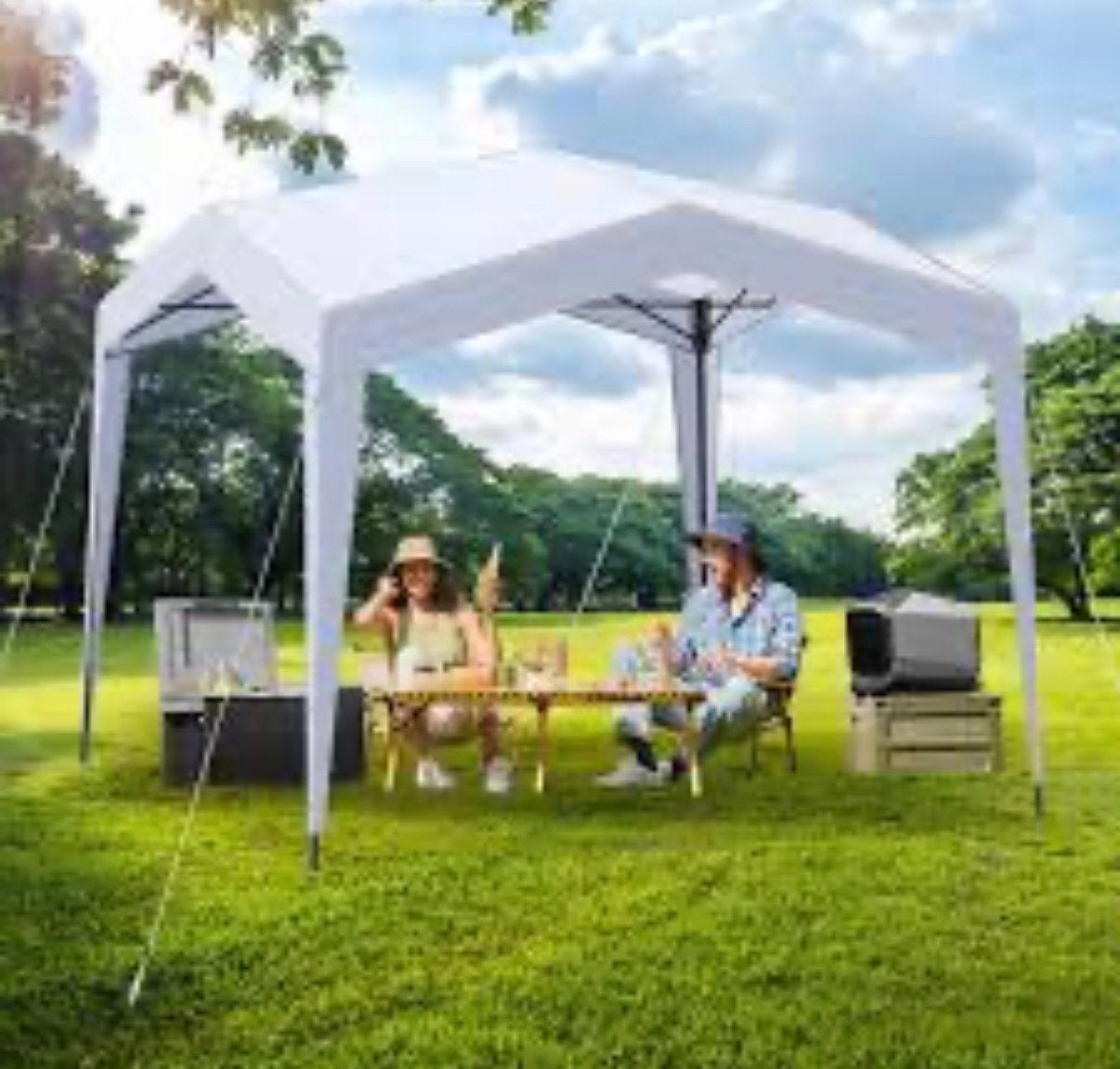 2 Witte Partytent - Feesten en Evenementen, Partytent, Minder dan 4 meter, Zo goed als nieuw, 2 meter of meer