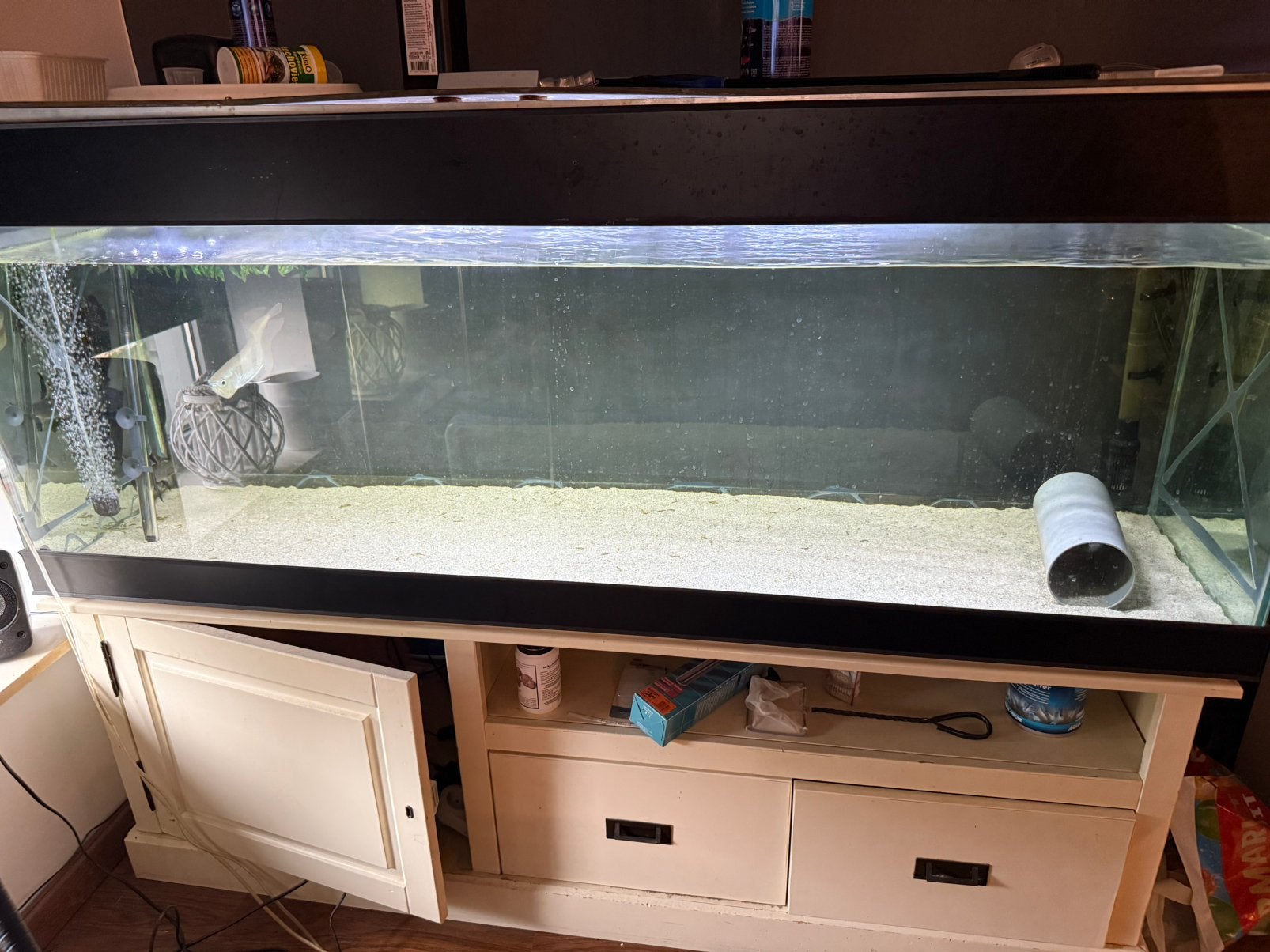 Groot aquarium 1,6m met kast, Ophalen, Zo goed als nieuw, Leeg aquarium