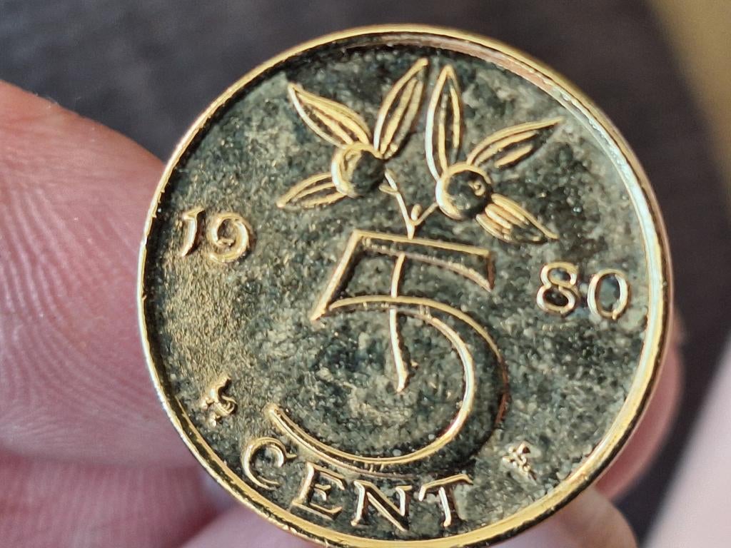 MANCHETKNOPPEN 5 CENTS 1980, Ophalen of Verzenden, Zo goed als nieuw, Overige materialen