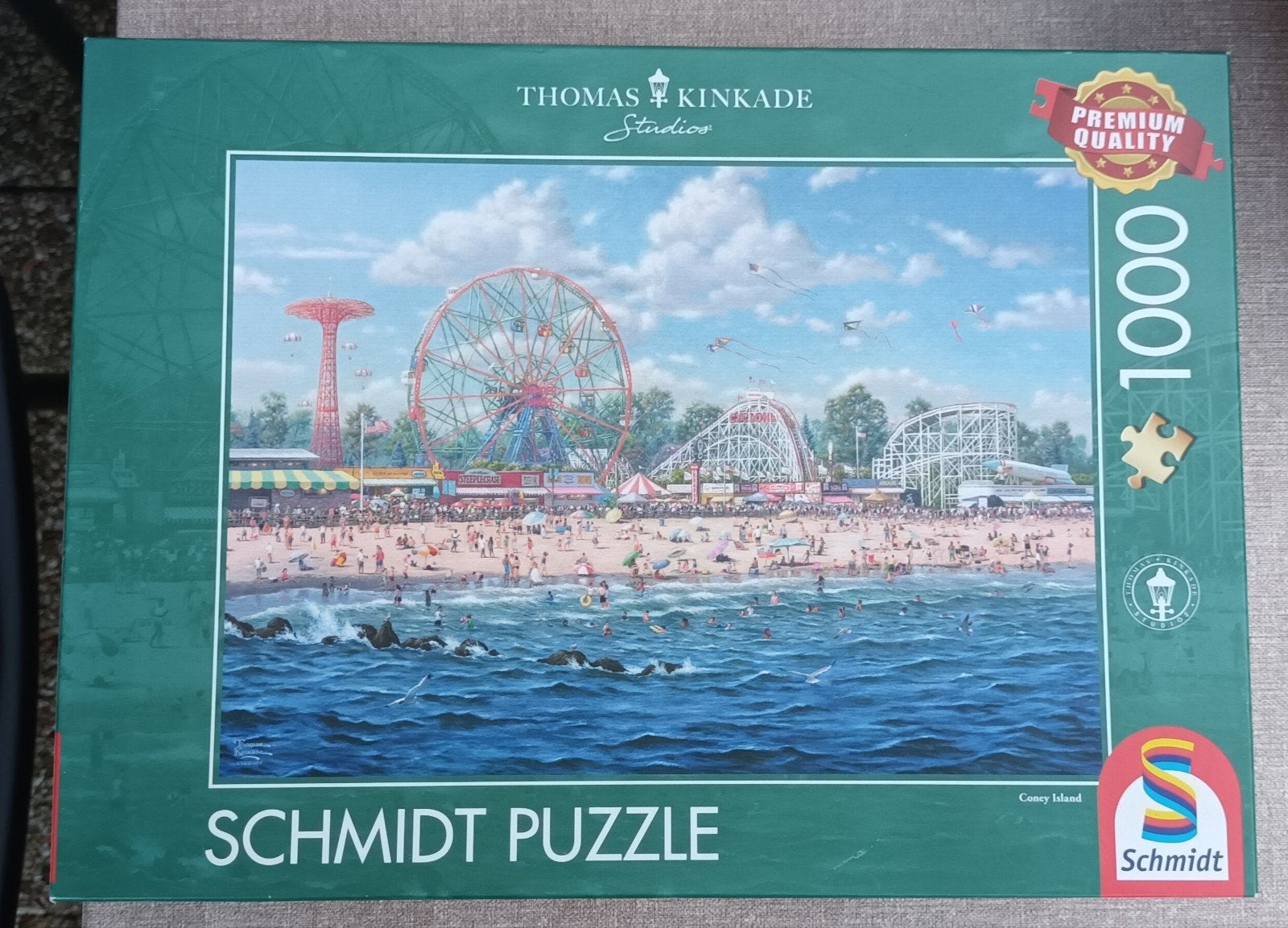 Schmidt puzzel. Coney Island. Thomas Kinkade. 1000, Ophalen of Verzenden, 500 t/m 1500 stukjes, Zo goed als nieuw