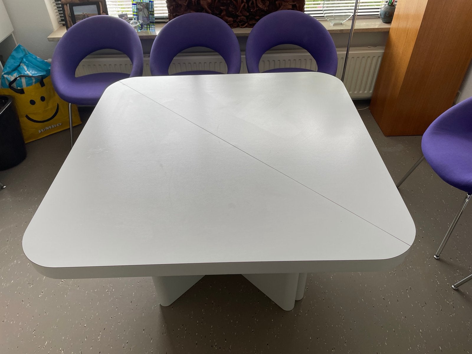 Uitschuifbare eettafel voor 4-6 personen, Ophalen, Kunststof, Gebruikt, 100 tot 150 cm