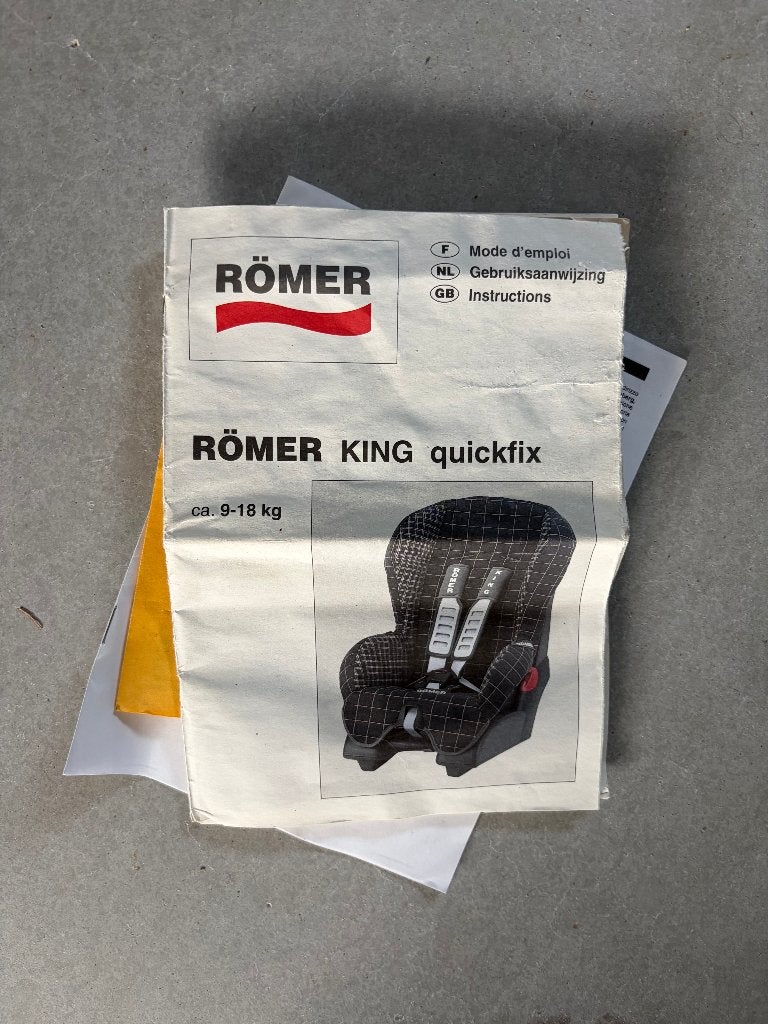 Römer King Quickfix Autostoel 9-18 kg -  2 of 3 puntsgordel, Ophalen, Romer, 9 t/m 18 kg, Slaapstand