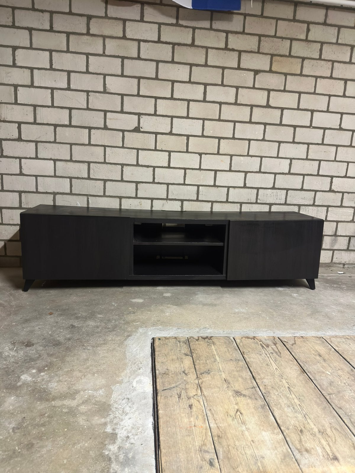 IKEA BESTA meubel zwart 180cm zelf aangebrachte pootjes, Ophalen, 150 tot 200 cm, Zo goed als nieuw, Minder dan 100 cm