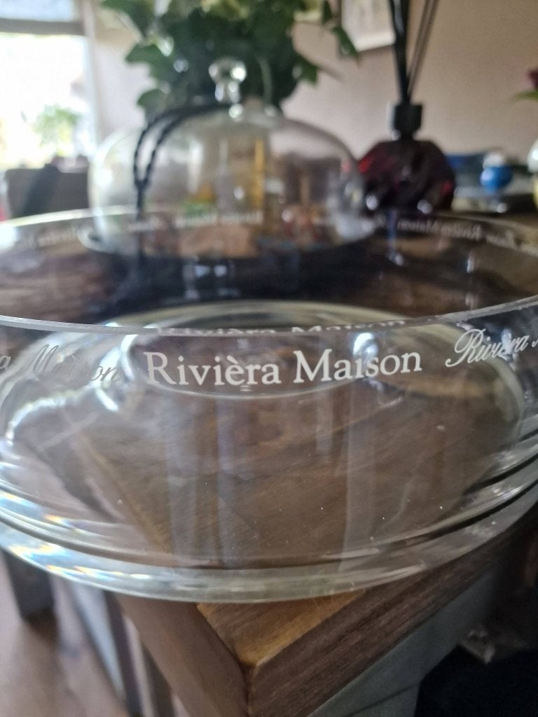 riviera maison glazen schaal, Schaal, Rond, Ophalen of Verzenden, Glas