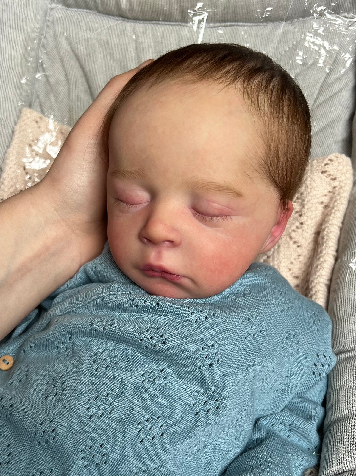 Reborn baby pop Jude van Olga Auer door Anastasiya Gangalo, Verzamelen, Ophalen of Verzenden, Zo goed als nieuw, Babypop, Levensecht of Reborn