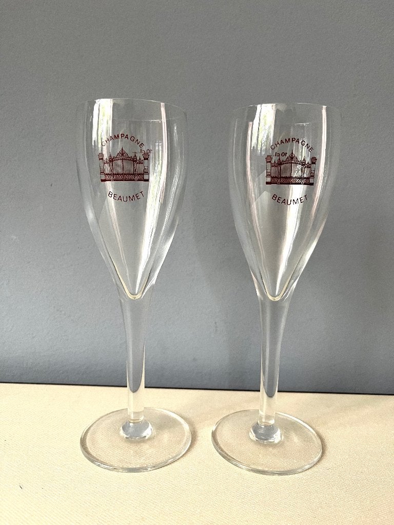 Twee champageglaasjes Champagne Beaumet, Ophalen of Verzenden, Zo goed als nieuw, Overige typen