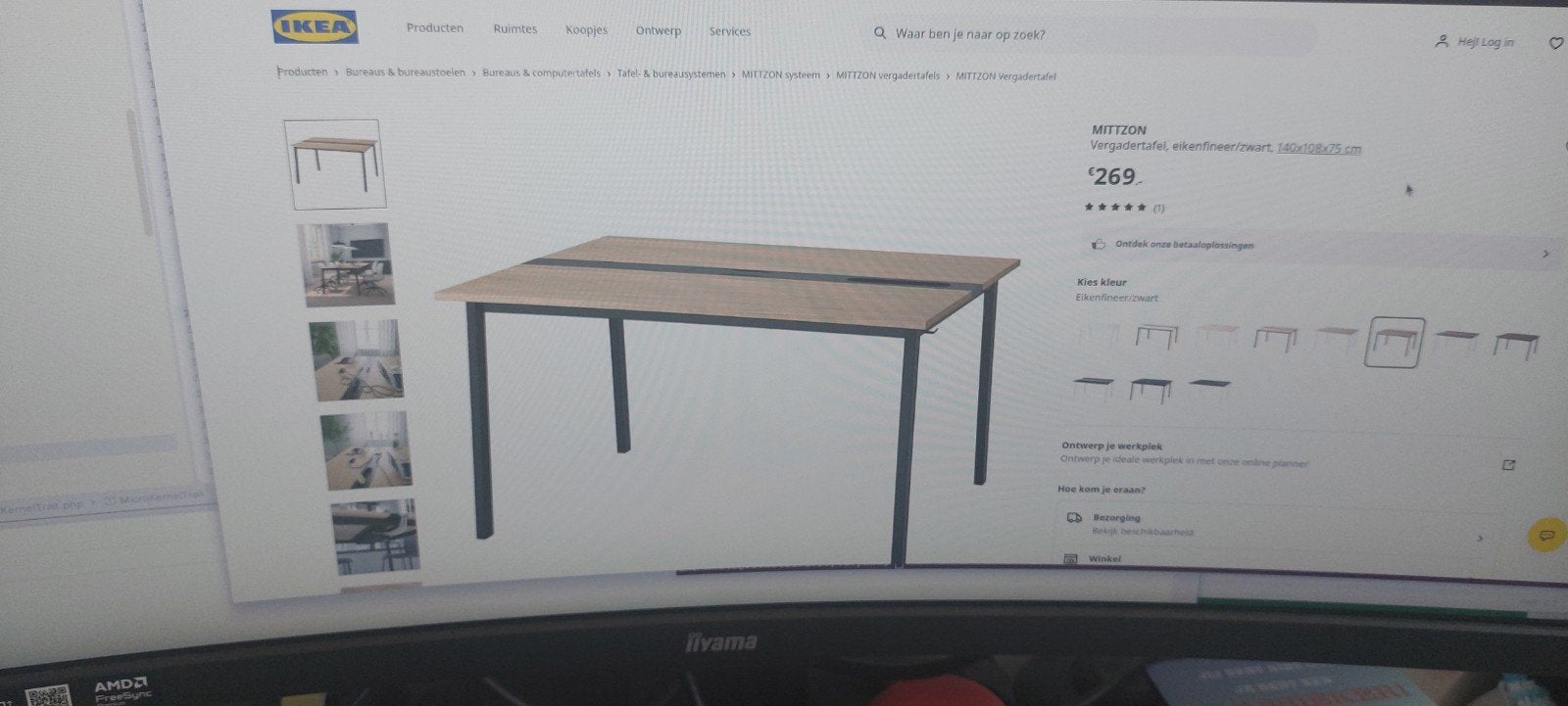 vergadertafel mittzon ikea, Ophalen