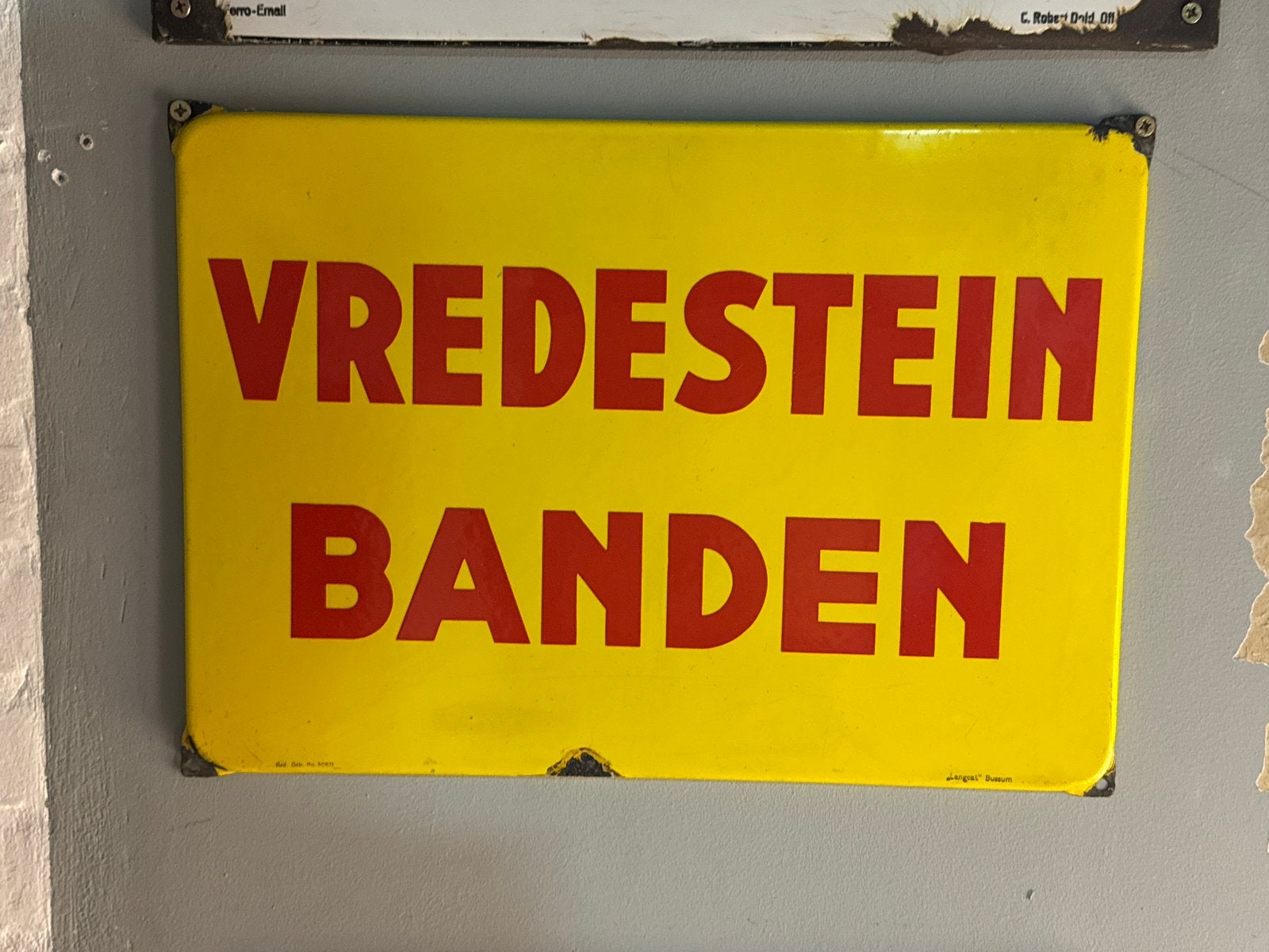 Vintage Vredestein Banden Emaille Reclamebord, Ophalen of Verzenden