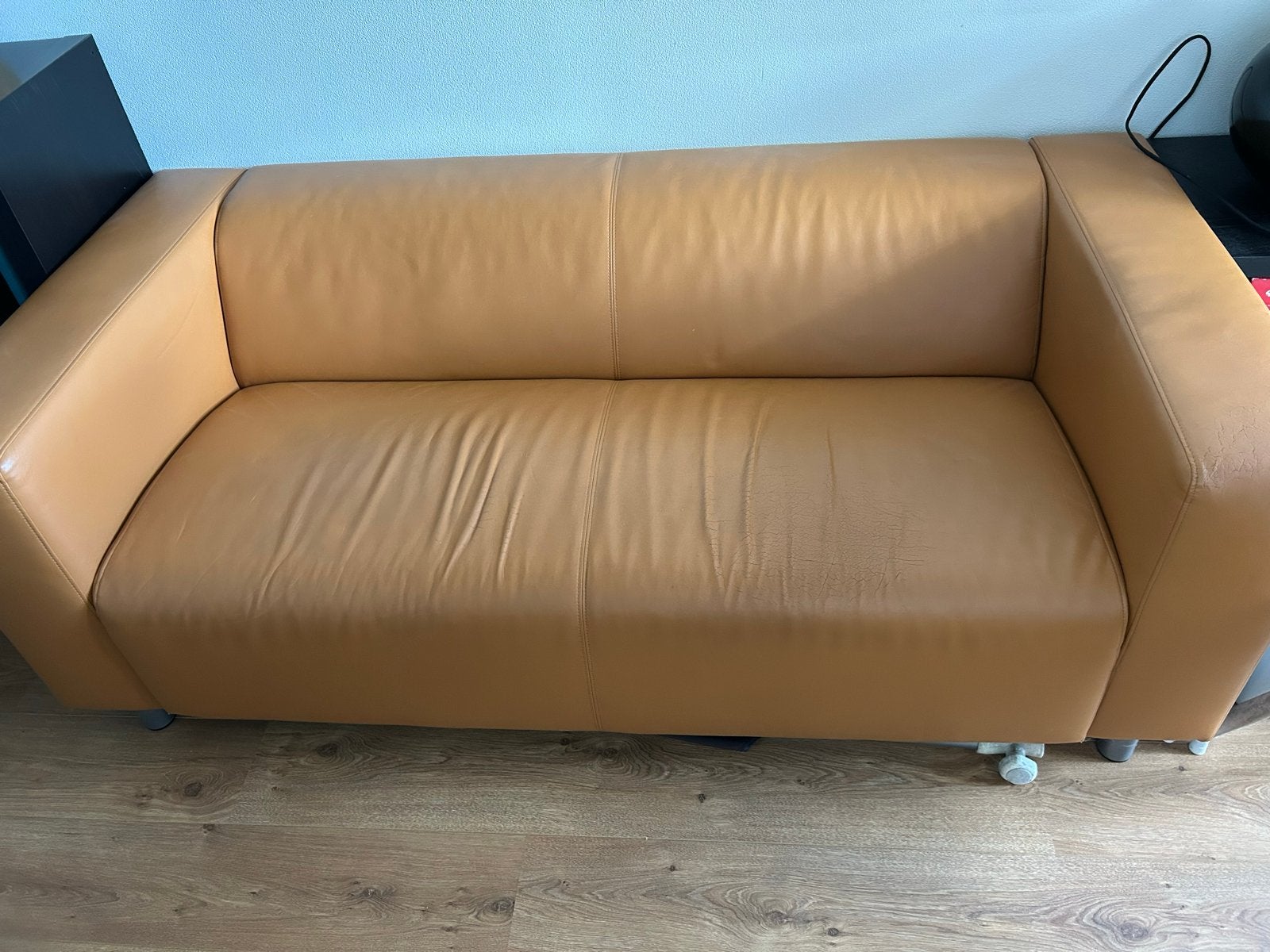 Bruin skai bankje - 175x85x65 cm, Ophalen, Kunststof, Gebruikt, 150 tot 200 cm