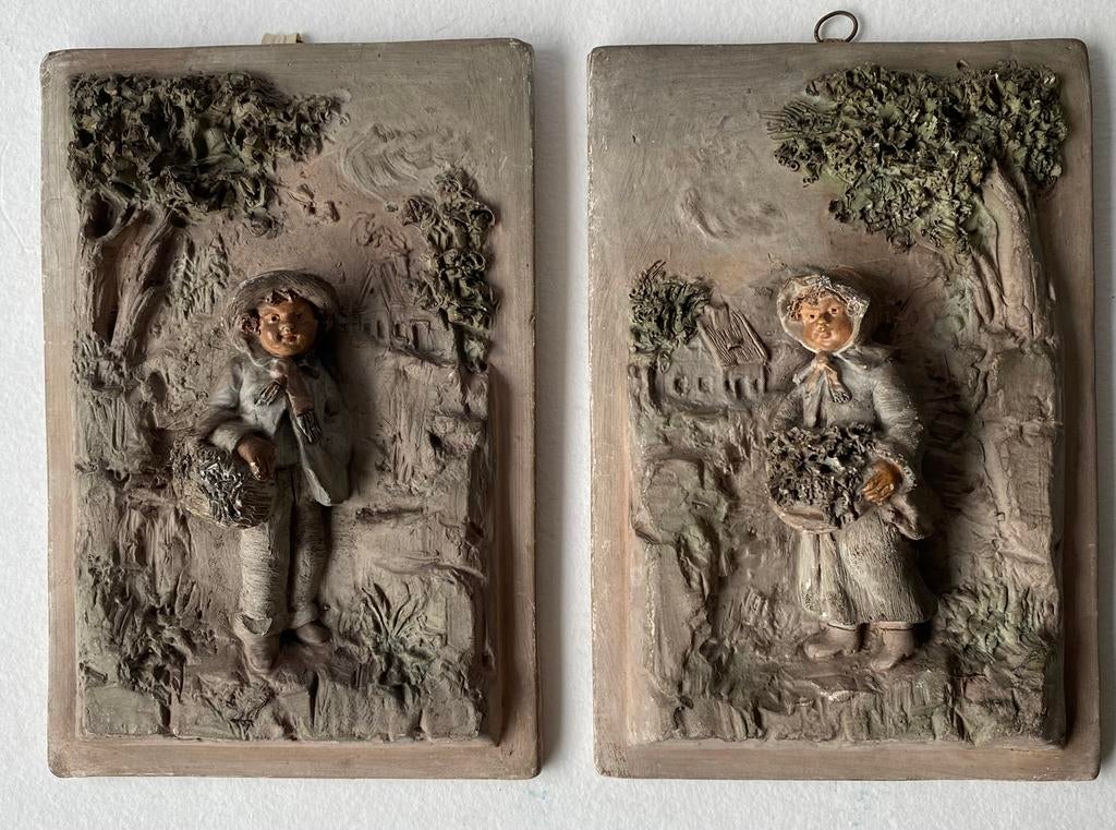 Twee antieke tegels, Antiek en Kunst, Ophalen of Verzenden