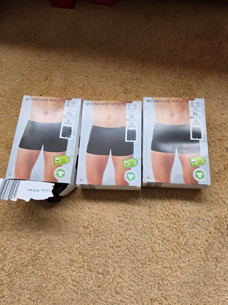 9 nieuwe boxershorts maat XL, Kleding | Heren, Verzenden, Zwart, Enrico mori, Boxer
