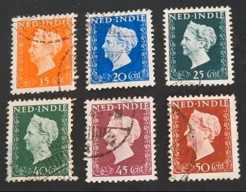 Nederlands Indie 1948 - nvph  337-342 - Koningin Wilhelmina, Ophalen of Verzenden, Gestempeld, Nederlands-Indië