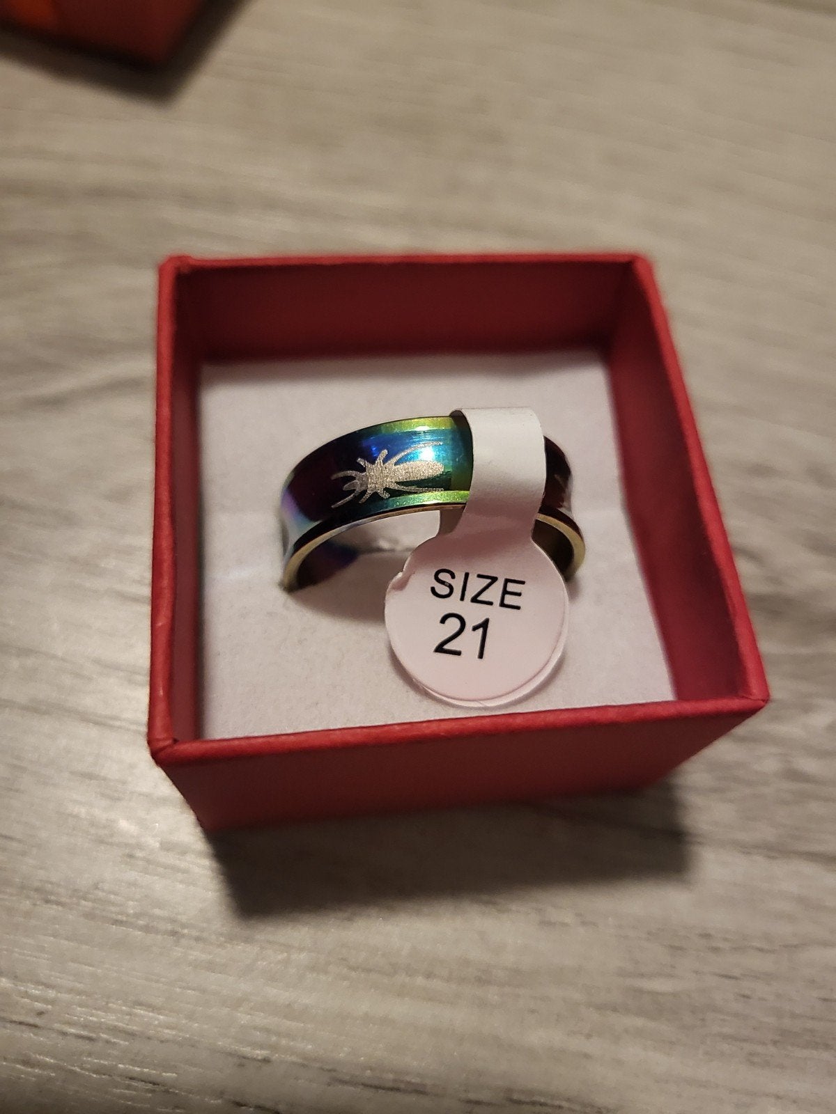 Nieuwe Regenboog Ring met Spin Design - Maat 21, Overige kleuren, 20 of groter, IJzer of Staal, Nieuw