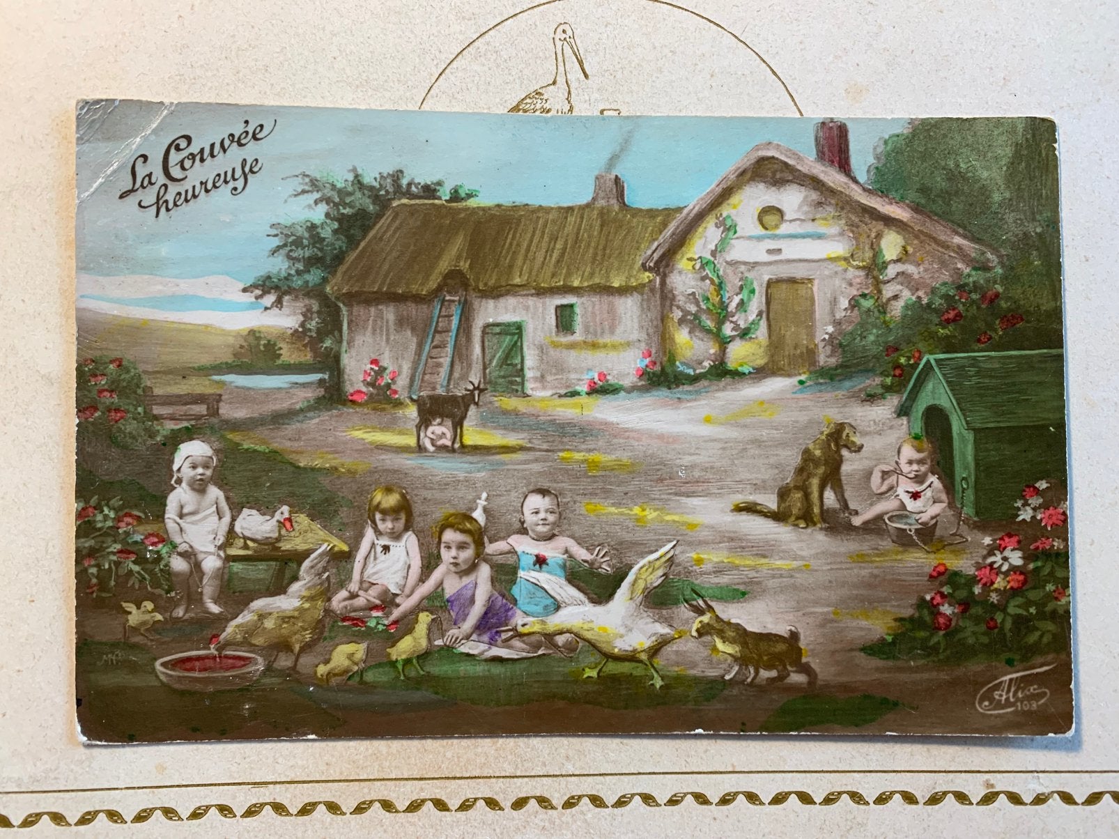 La Couvée heureuse - baby’s (BA), Ophalen of Verzenden, Voor 1920, Gelopen, Kinderen
