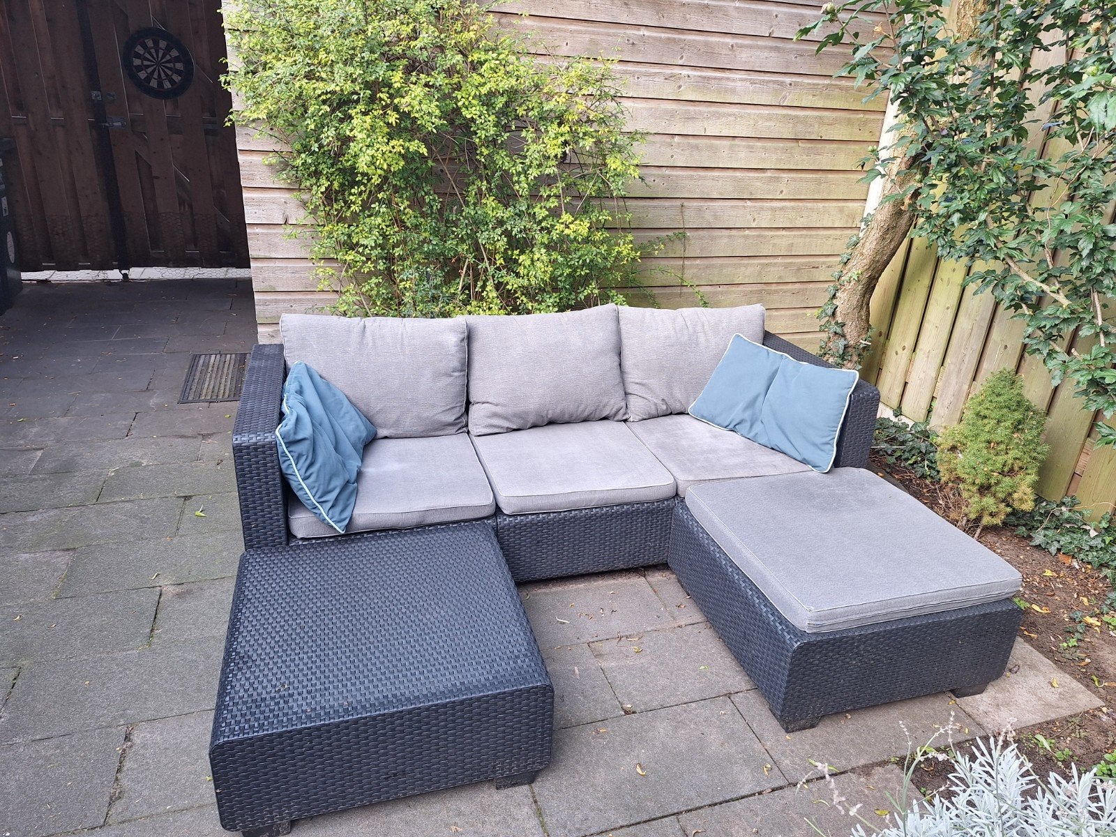 Allibert Salta Chaise Longue Loungeset 3-persoons Grafiet, Kunststof, Bank, 3 zitplaatsen, Ophalen of Verzenden